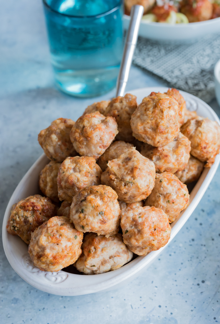 Comfort Food Lightened Up - Zoodles And Meatballs with Spicy Marinara Sauce www.pineappleandcoconut.com #AD #WorldMarketTribe #DiscoverWorldMarket