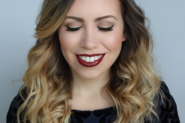 Classic Holiday Makeup with Luminess Air | Soft Neutral Eye Makeup | Bold Glossy Burgundy Lip Color