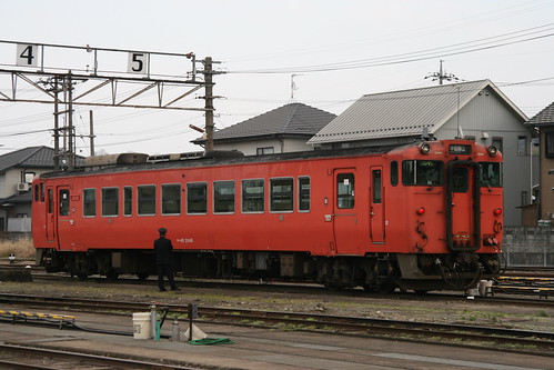 JR West kiha40 series DMU(Capital Color) in Tsuyama Yard, Tsuyama, Okayama, Japan /Jan 2, 2017