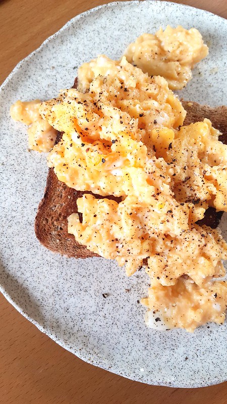 Eggs on toast. Simple. Breakfast.