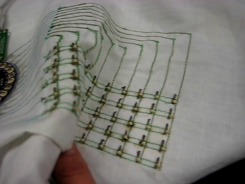 smd soldering on machine embroidered circuit