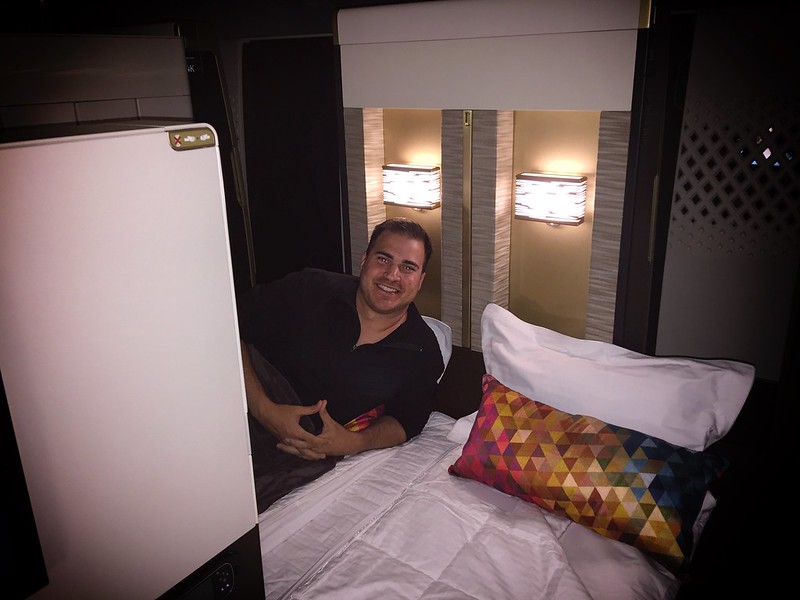 Etihad First Class Apartment bed turn down service