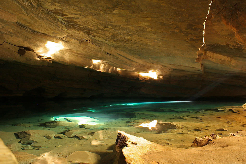 Crystal Blue Water Expanse At Cave Poco Azul