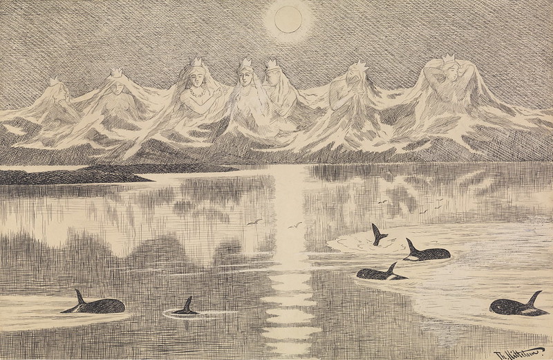 Theodor Kittelsen - The Seven SistersVariant of illustration From Lofoten II , 1891