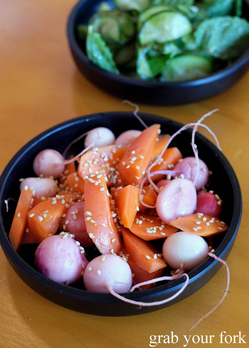 Pickled radish, carrot and turnip at Good Luck Pinbone in Kingsford