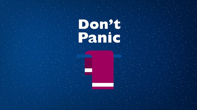 Towel Day - Dont Panic - Douglas Adams - The Hitchhikers Guide to the Galaxy
