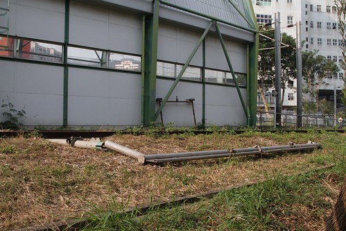 Emergency overhead support in place on the training track at Tai Wai