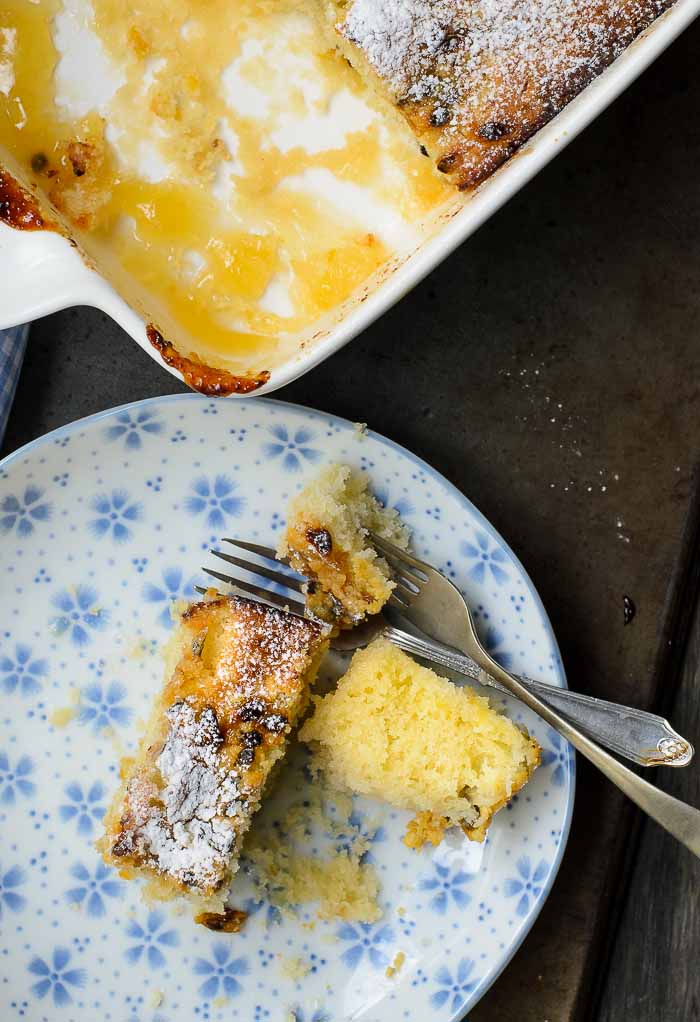 Passionfruit - Coconut Self-saucing Pudding