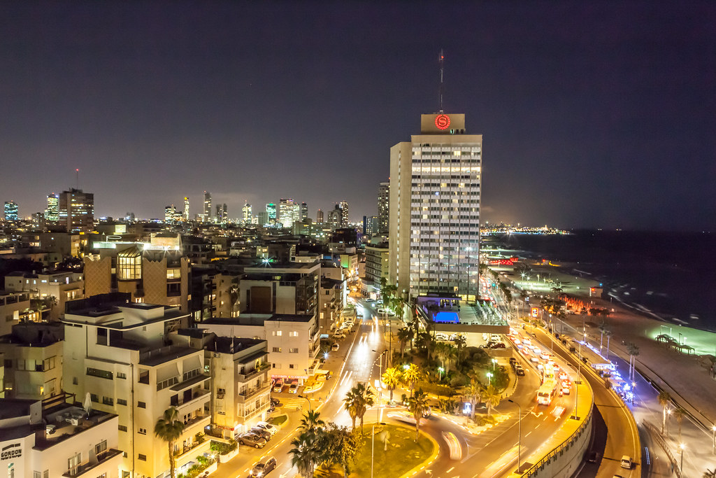 Tel Aviv Night Street Scene-9175