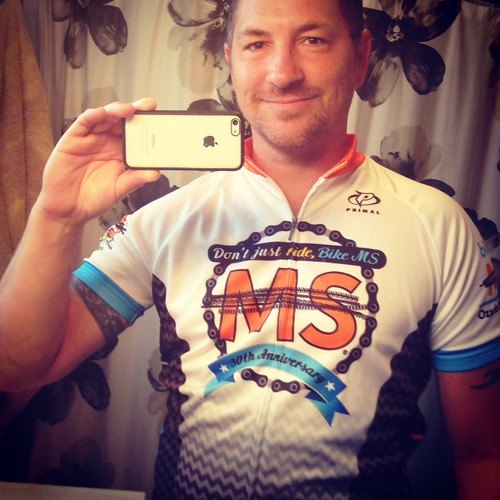 I picked up my MS150 rider packet and jersey today!