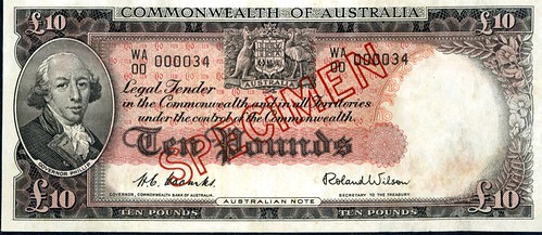 Commonwealth of Australia, ND (1954-59) Specimen Banknote Rarity