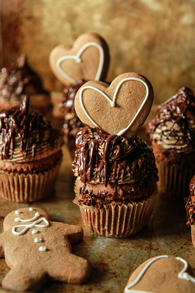 Gingerbread Maple Chocolate Cupcakes -vegan and gluten free from HeatherChristo.com
