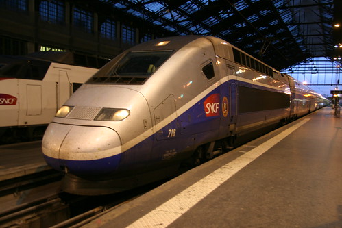 SNCF TGV classic Duplex in Gare de Lyon, Paris, France/ Oct 23, 2016