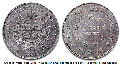 1844 One Peso Fuerte