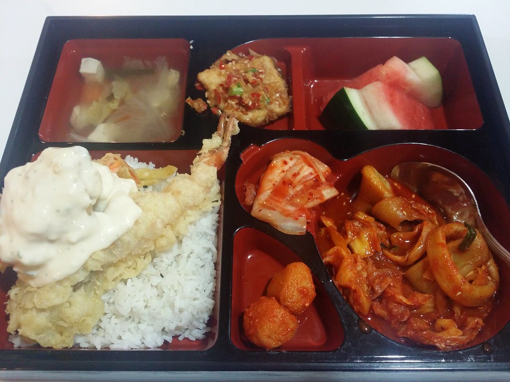 Korean Bento Kimchi Squid+Prawn $15@ #13Stall UOA2 KL
