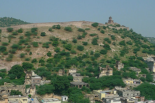 Jaipur - Amber Fort views walls houses