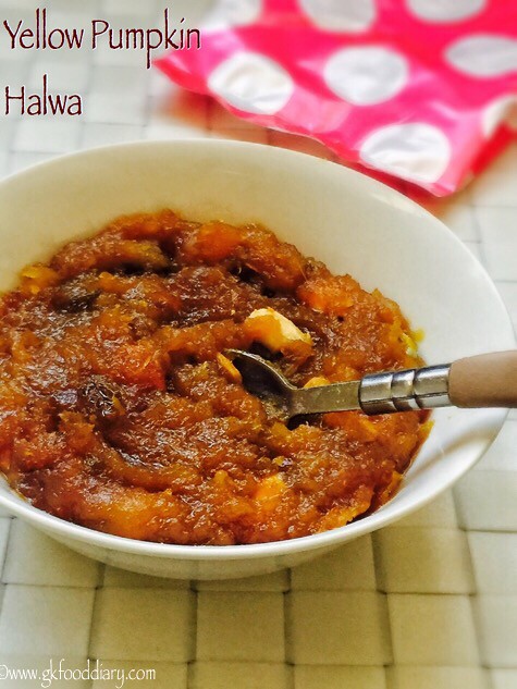 Yellow Pumpkin Halwa Recipe for Babies, Toddlers and Kids