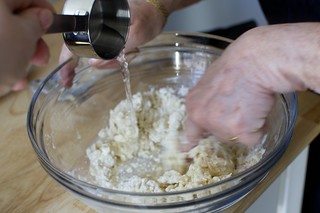 flour, oil, water cinch of a dough