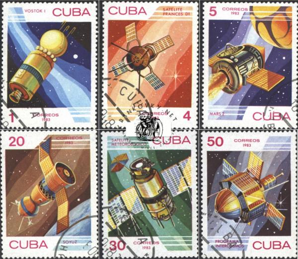 Známky Kuba 1983 Vesmír razítkovaná séria