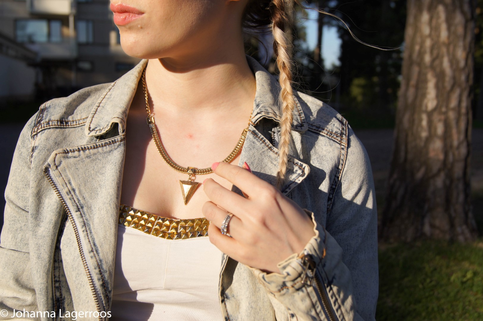 Gold triangle necklace