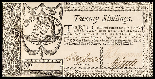 State of Georgia. October 16, 1786. Twenty Shillings