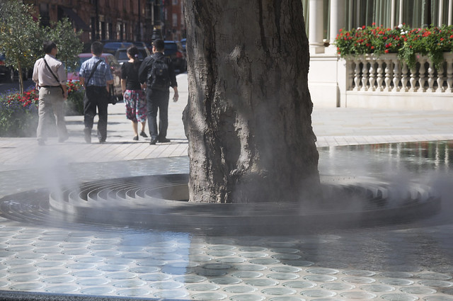 Water feature out side the Connaught Hotel