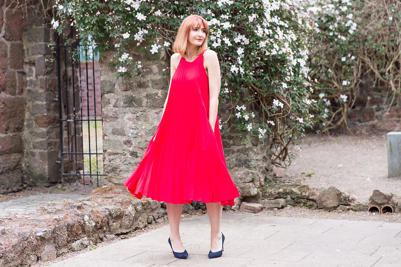 Hobbs SS16: Red pleated maxi dress | Not Dressed As Lamb (photo: Kate Forster)