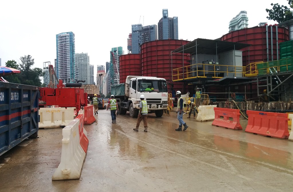 Thomson-East Coast Line MRT construction near Orchard station, Singapore
