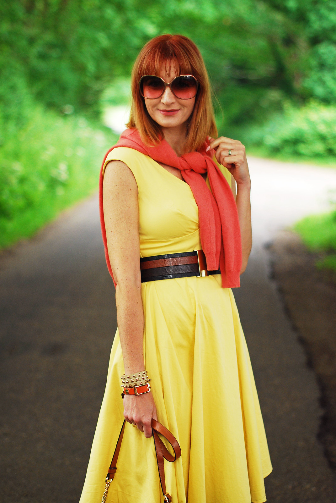 Summer style: Yellow sun dress with orange and coral | Not Dressed As Lamb
