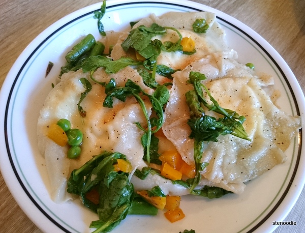  Goat Cheese Ravioli with cooked vegetables