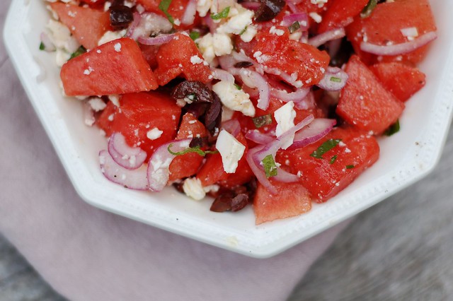 Watermelon Feta Mint Salad by Eve Fox, the Garden of Eating, copyright 2016