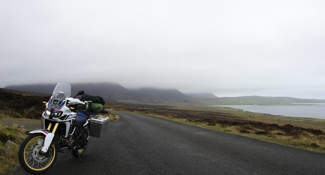 Africa Twin somewhere on Hoy, Orkney.