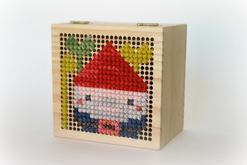 Gnome cross stitch box