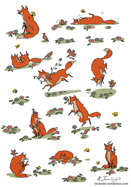 June calendar foxes