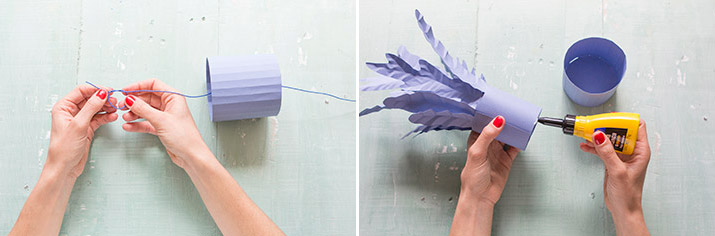 DIY Blue paper plants · DIY plantas azules de papel · Fábrica de Imaginación y Raya Sader · Steps in Spanish