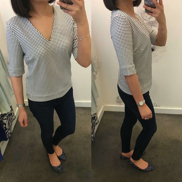  Ann Taylor Structured Gingham Top