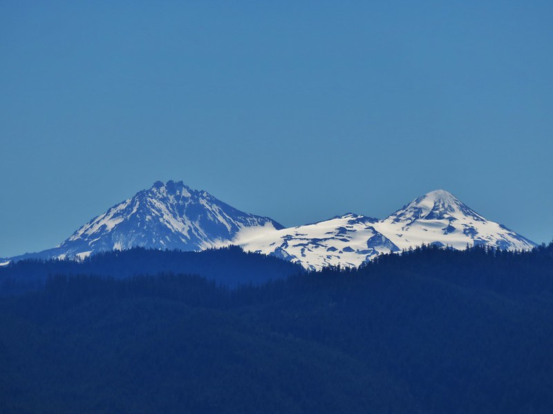 North and Middle Sister from the former lookout site near Rooster Rock