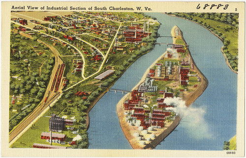Aerial view of Industrial Section of South Charleston, W. Va. Photo by Boston Public Library; (CC BY 2.0)