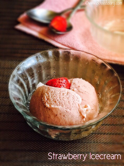 Strawberry Icecream Recipe for Toddlers and Kids