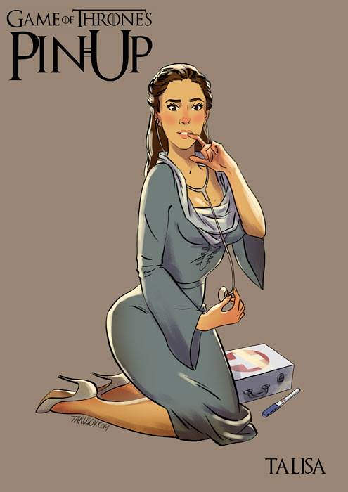 Risqué Game of Thrones pin-up girls by Andrew Tarusov - Talisa