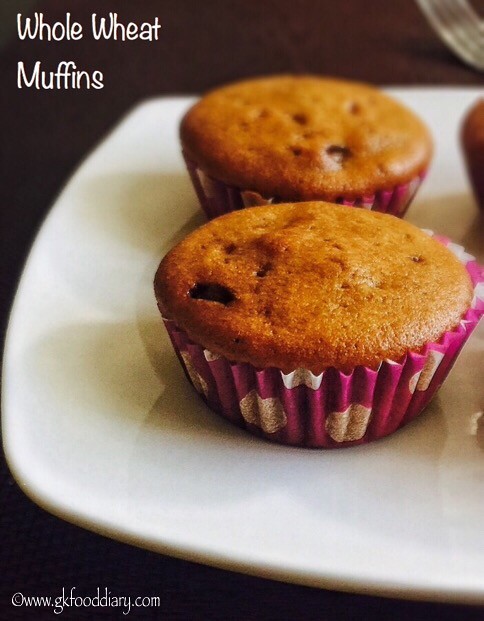 Eggless Whole Wheat Muffins Recipe for Toddlers and Kids5