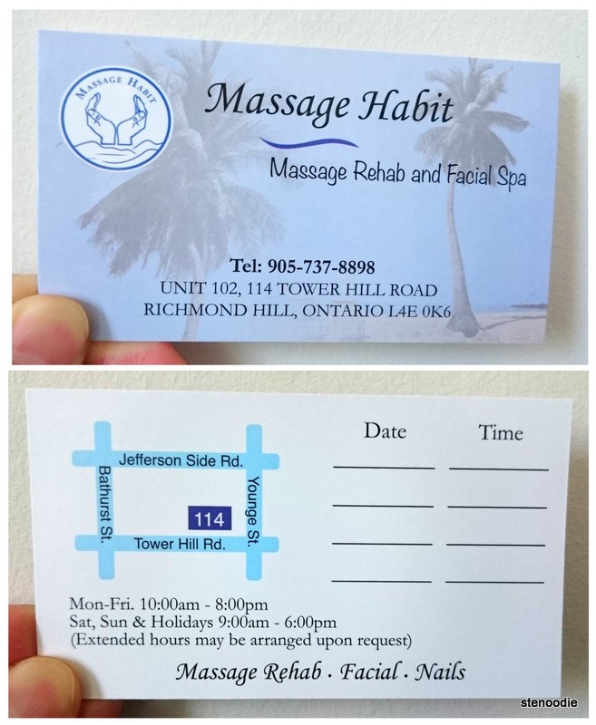  Massage Habit business card