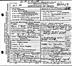Althea Green Simpson Death Certificate