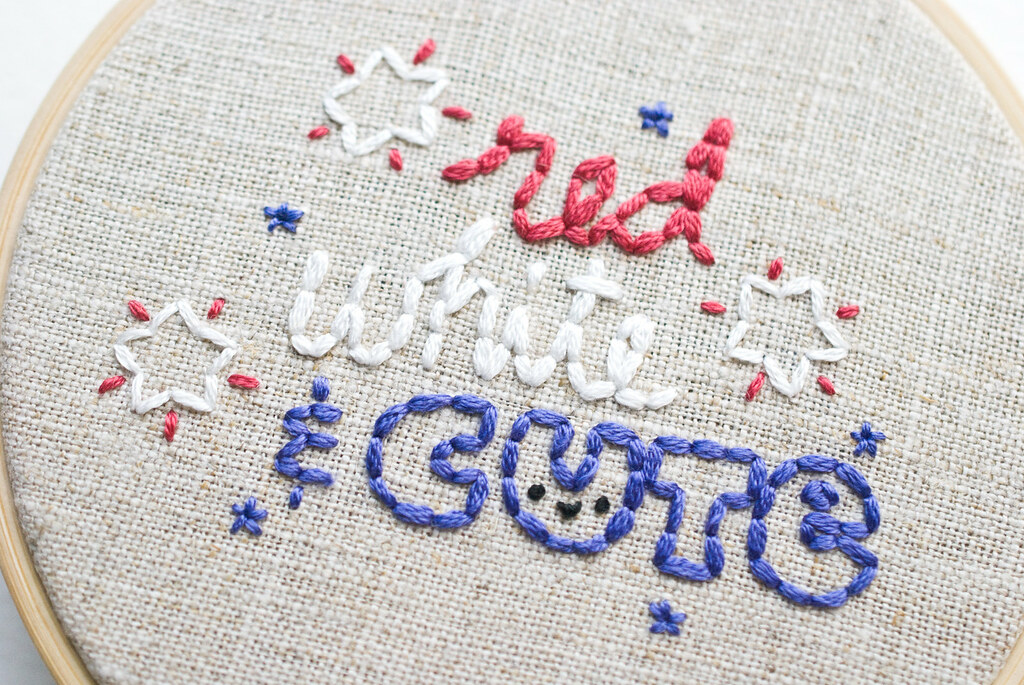 Red, White & Cute embroidery pattern
