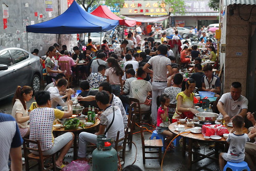 People eating at Yulin dog meat eating festival