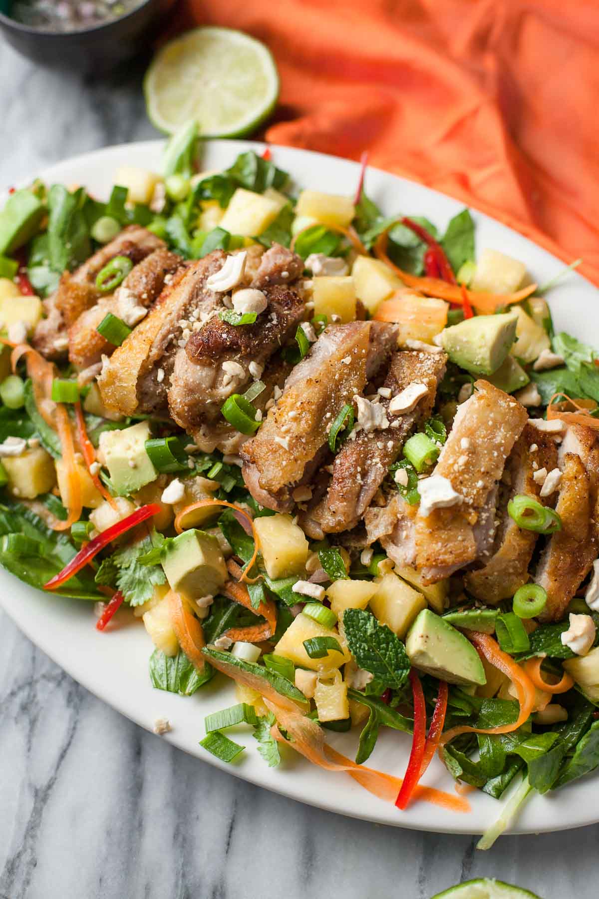 Crispy Chicken Thai Salad (Paleo, Gluten free, Dairy free)