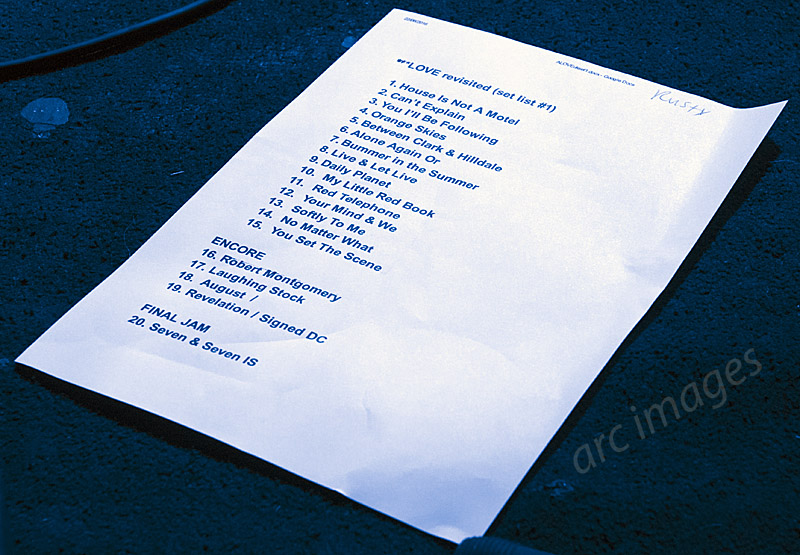 Love Revisited setlist, Manchester Ruby Lounge, 23-6-16