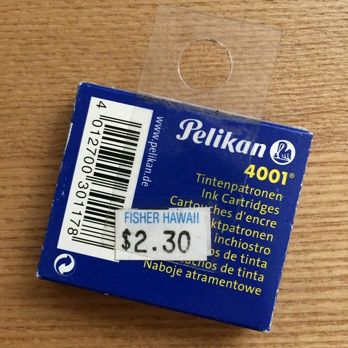 Pelikan 4001 Ink bought at FISHER HAWAII