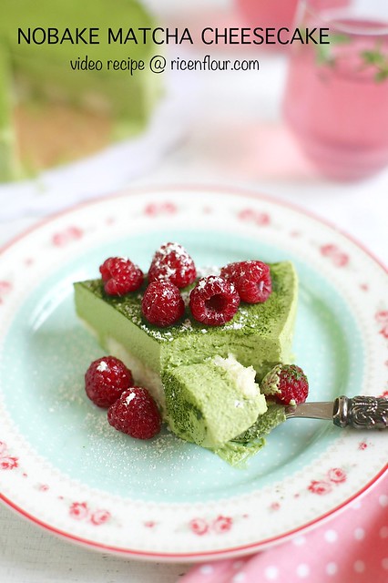  nobake matcha green tea cheesecake 