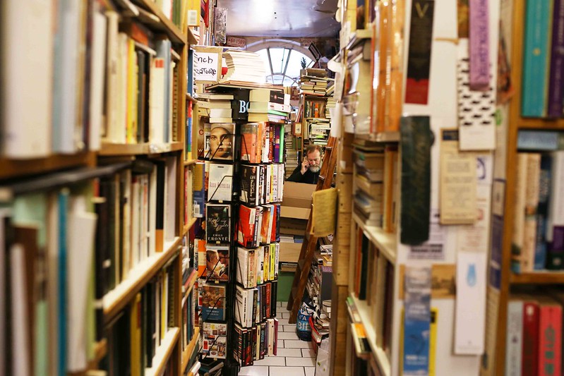 City landmark - The Abbey Bookshop, Rue de la Parcheminerie, Paris